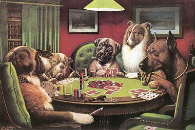 ポーカーする犬 コンサルタントのプロアドバイス